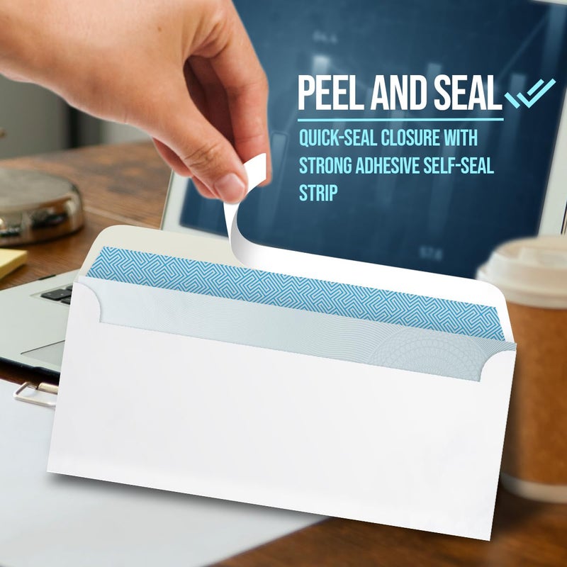 Compuchecks Double Window Envelopes #8- Peel and Seal Strip, Security Business Mailing Check Envelopes - Tamper Evident, Security Tint - 250 Count â€“ Guaranteed to fit QuickBooks Checks - Image 3